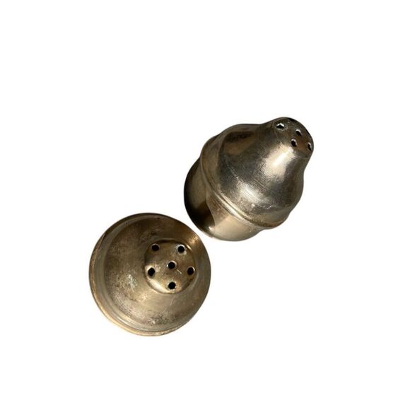 Brass Vintage Salt and Pepper Shakers - Picture 2 of 3
